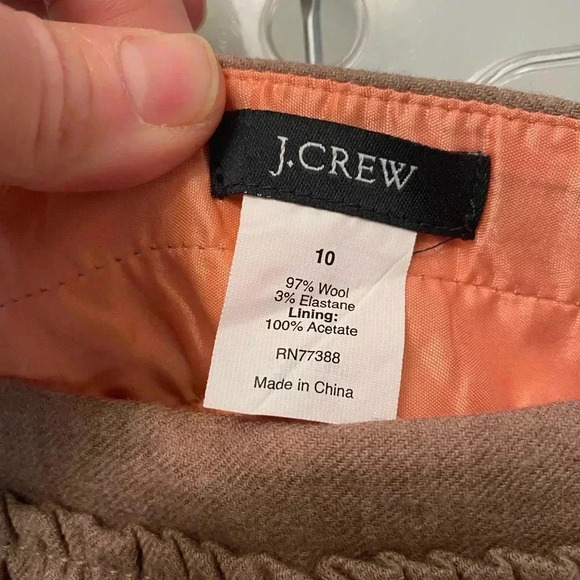 J. Crew wool skirt lined pockets 10 brown tan - Picture 8 of 9